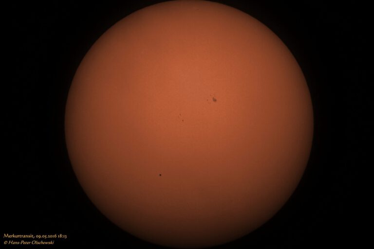 Der Merkurtransit an der Sonne vom 09.05.2016