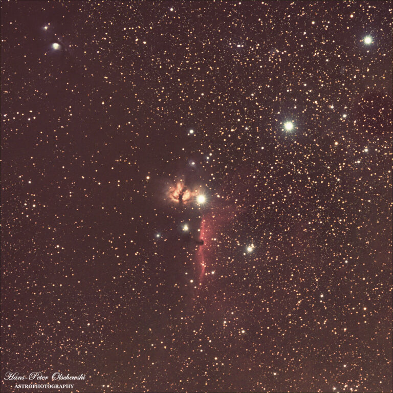 Der Oriongürtel mit NGC 2024 und IC 434