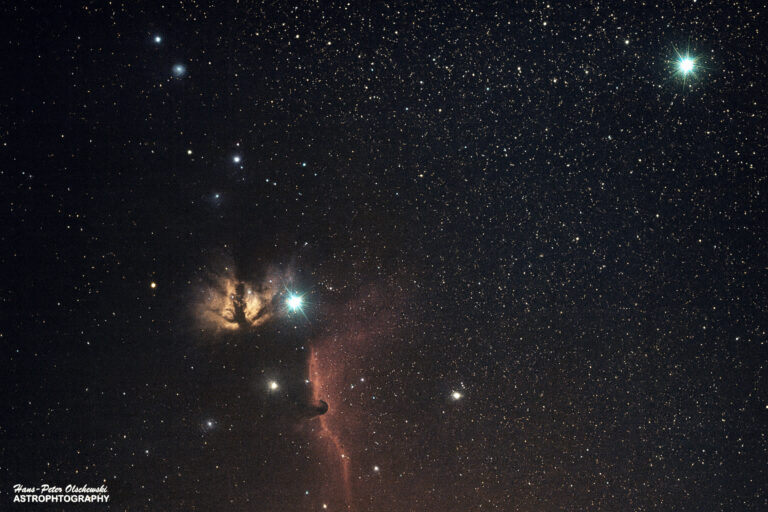 Der Oriongürtel mit NGC 2024 und IC 434