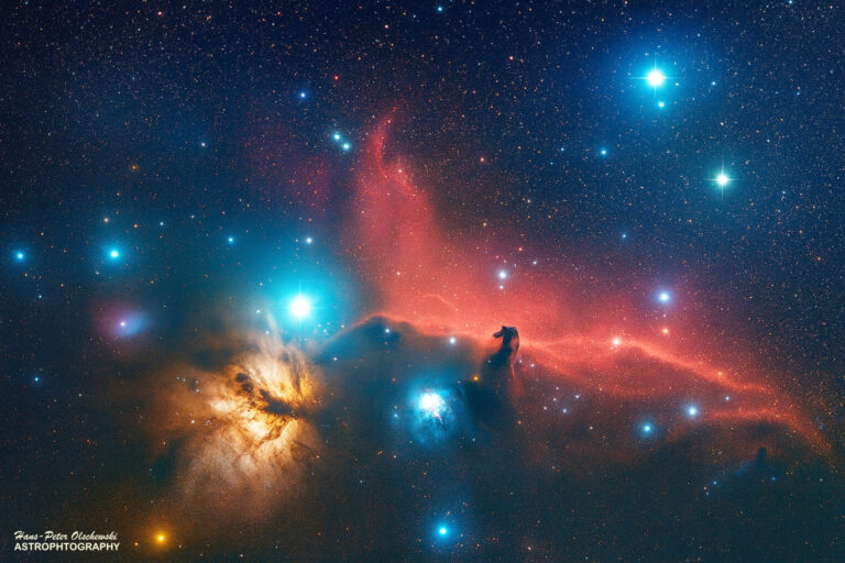 Pferdekopfnebel (B33), Flammennebel (NGC 2024),– IC 434 und Alnitak – Ein kosmisches Kunstwerk im Orion-Gürtel