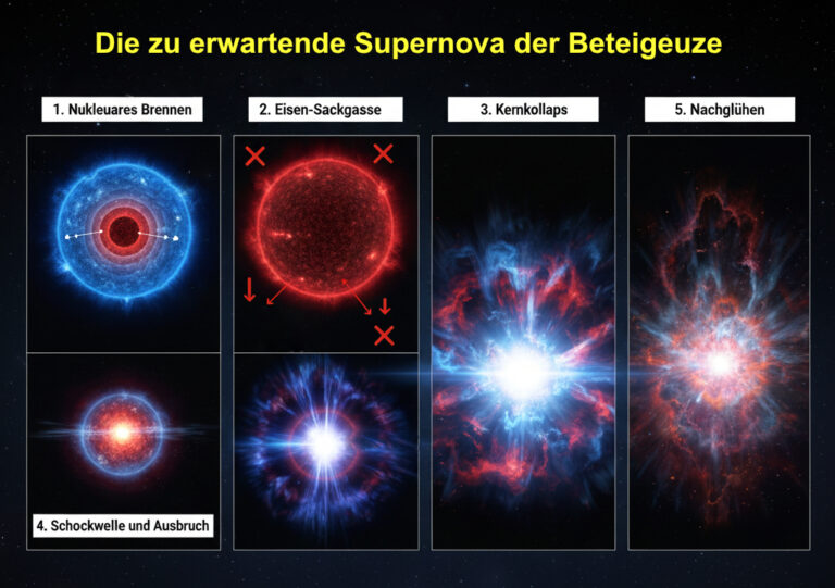 Wie Beteigeuze zur Supernova wird – Vom roten Riesen zur kosmischen Explosion