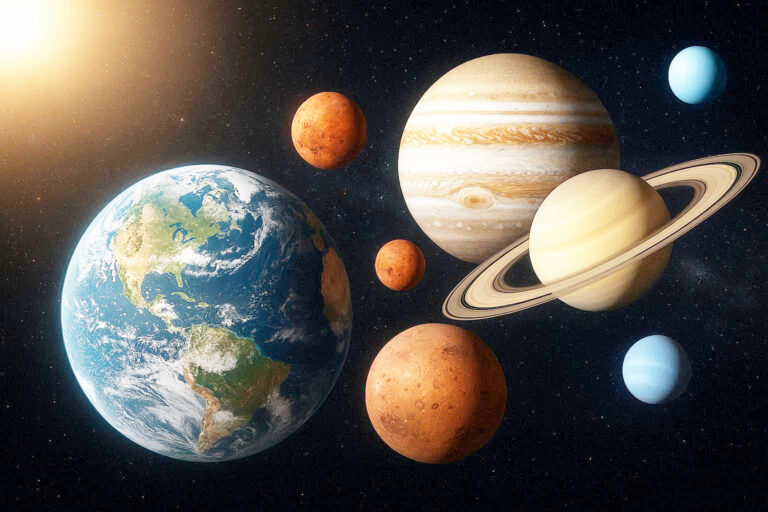 Unsere Erde im direkten Vergleich zu allen Planeten des Sonnensystems